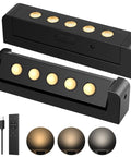 Indoor Spotlight Kit With Daily Auto Timer, 5500mAh Rechargeable Picture Lights shown with USB cable and remote control