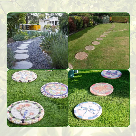 Three Size Reusable Mold Tray Set For Stepping Stones Soft Plastic Cement Molds For Concrete And Stained Glass in garden