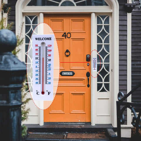 Outdoor Thermometer Key Hider Safe Box Hidden Key Locker For Spare House Keys Weatherproof Secret Compartment Stash Box on door