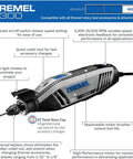 Top Tier Variable Speed Rotary Tool Kit With Hella Steady Flex Shaft And Badass Accessory Bundle For Carving Polishing Drilling And Precision Woodworking Projects Across The Nation close-up of Dremel 4300 rotary tool with variable speed settings.