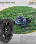 2 Pack 8 Inch Lawn Mower Wheels With Inner And Outer Bearings Fits Most Standard Push Mowers Includes Bolts And Nuts