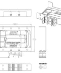 Technical drawing of Din Rail Mount Bracket For Raspberry Pi A Plus B Plus 2B 3B 3B Plus 4B Zero And Arduino Uno Mega Mkr BeagleBone Rack Mount Rack Ready Industrial Grade For Industrial Control And Prototyping showing dimensions and structure.