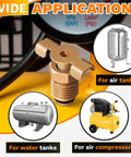 1/4 NPT Brass Air Compressor Drain Valve With Hand Turn Handle Moisture Drain Petcock for air and water tanks