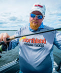 Man holding fishing rod with Mimic Minnow Swimbait Lure Kit With Jig Head Design Assorted Sizes And Colors For Walleye Bass Pike