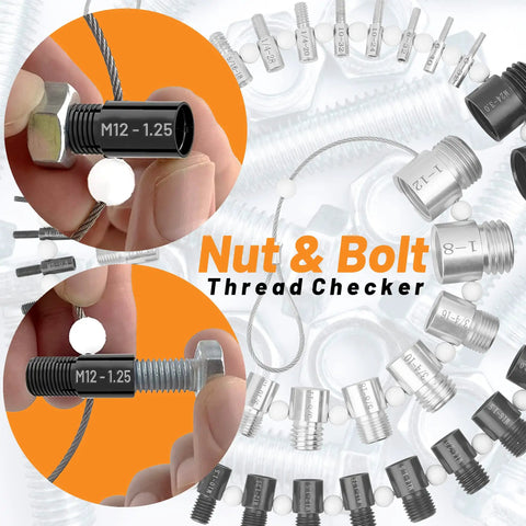 Nut And Bolt Thread Checker Tool For Fast, Accurate Standard And Metric Threads, SAE Male Female Gauge Set In High Speed Steel