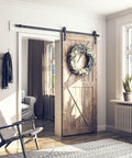 Heavy Duty Sliding Barn Door Hardware Kit For 40 Inch Wide Doors With A Smooth Quiet Glide And Built To Last Two Solid Rail Pieces Installed