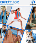 People using Instant Cooling Towels 4 Pack 40 By 12 Inches Hyper Evaporative Ice Towel Neck Wraps Soft Breathable Microfiber For Yoga Running Gym Workouts Camping Fitness And More Activities in various sports activities