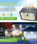 Super Bright Solar Motion Lights Outdoor With Motion Sensor, IP65 Waterproof Security Wall Lights for house exterior