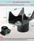 Beefy Heavy Duty Bottle Jack Axle Adapter Lifting Saddle Cradle For 2 Inch, 3 Inch, And 4 Inch Round Axles And 2 Inch Square Axle Tube Fits 1.5 Inch Jack Platform 17,000 Lbs Alloy Steel Saddle For RV Trailer Truck Camper Garage Farm