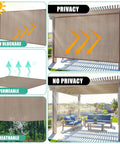 Twin Pack 90 Percent Sun Shade Cloth With Grommets Ten By Six Point Six Feet For Pergola Shade Patio Privacy UV Block Mocha Canopy