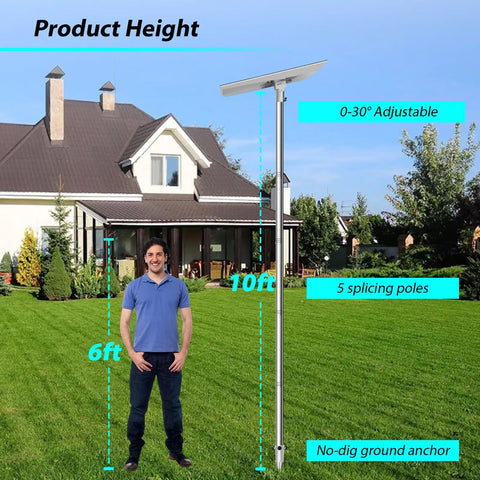 Gen 3 Pole Mount Kit For Starlink Outdoor Ground Pole With No Dig Spiral Anchor 10 Ft Stainless Steel Pole in garden setup
