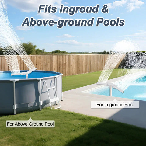 Dual Spray Head Pool Fountain Waterfall Kit With Two Heads For Above Ground And In Ground Pools Cools And Warms Water Faster