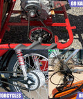 Go-kart roller chain with master link; shown on kart drive, motorcycle rear sprocket, and bicycle drivetrain