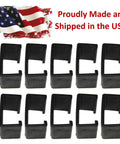 Heavy Duty Patio Rattan Wicker Fastener Clips 10 Pack For Sectional Sofa Chairs Black Medium Size shown with USA flag