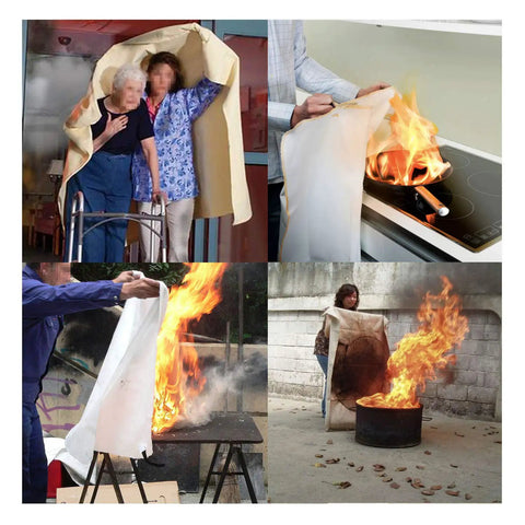 Heavy-Duty Welding Blanket For Sparks And Heat Protection, Fiberglass Fire Blanket, 10 Ft By 10 Ft in various fire scenarios
