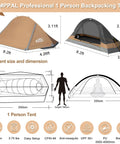 Lightweight 1 Person Tent For All Seasons, Windproof, Rainproof And Waterproof Camping Tent dimensions and features diagram
