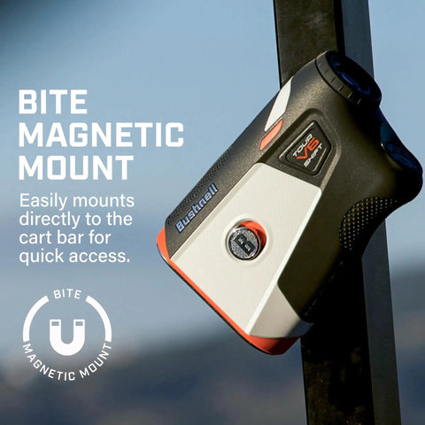 Game Ready Tour V6 Shift Rangefinder With Slope Compensation magnetic mount on cart bar