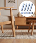 No Sweat Heavy Duty Self Adhesive Furniture Sliders For Carpet And Hardwood Floors Includes Round And Rectangular Chair Glides on wooden furniture.