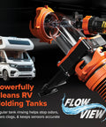 Rhino Blaster RV Tank Rinser with Gate Valve and Backflow Preventer for Waste Tank Cleaning and Odor Control on camper