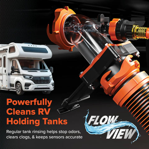 Rhino Blaster RV Tank Rinser with Gate Valve and Backflow Preventer for Waste Tank Cleaning and Odor Control on camper