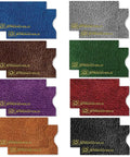 Slim RFID Blocking Card Sleeve Protectors For Credit Cards Debit Cards And ID Protection USA Made Leather Look Wallet Inserts Pack Of 16 in various colors.