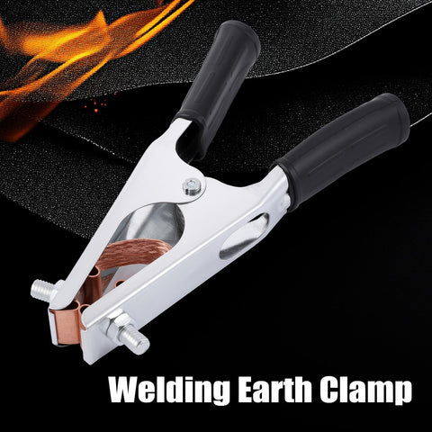 Heavy Duty 500A Welding Ground Clamp With Electroplated Copper Earth Clip on black background