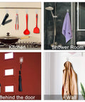 Heavy Duty Adhesive Hooks Up To 11 Lbs Seamless Clear Wall Hangers Without Nails 8 Pack in kitchen, shower, door, wall