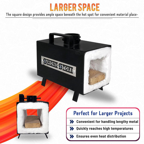 Single Burner Portable Propane Forge For Knife Making And Heat Treating, 2600F Rated Blacksmith Forge Kit For Beginners