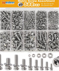500Pcs Nut And Bolt Assortment Kit With Nine Screw Sizes M2 To M5 Stainless Steel displayed in organized set