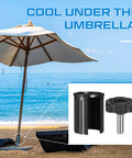 Patio Umbrella Replacement Parts Kit 6 Piece Set with base inserts, ring plugs, and hand knobs for stable support at the beach.