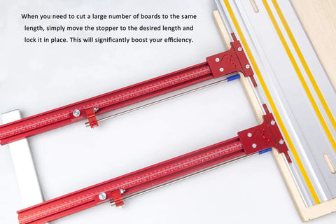 Built Like A Tank Dual Track Saw Parallel Guide System For Dead On Repeat Rip Cuts Heavy Duty Woodworking Jig with adjustable red rails.
