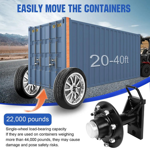 Badass Heavy Duty Shipping Container Wheels With 8x6.5 Lug Bolt Pattern And Reliable Relocation Wheel Kit for 20-40ft containers.