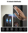 Dual Swappable Battery Smart Lock With 6 Month Power, 2K 180 Degree Camera And Video Doorbell For Front Door, Palm Vein Entry