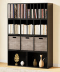 DIY Modular Cube Bookcase System With 23 Cube Open Shelves Stackable And Expandable Cube Set For Books Black