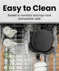 Compact Four Quart Air Fryer With Digital Touchscreen And Four Smart Presets Produces Straight Up Crispy Results In Minutes Using Hi Fry Technology nonstick basket in dishwasher.
