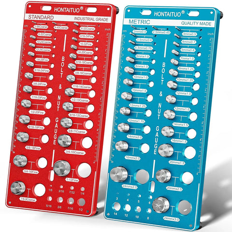 68 In 1 Nut And Bolt Thread Checker Gauge Kit With 52 Size Identifiers All In One Pro Grade Standard And Metric Bolt Gauges