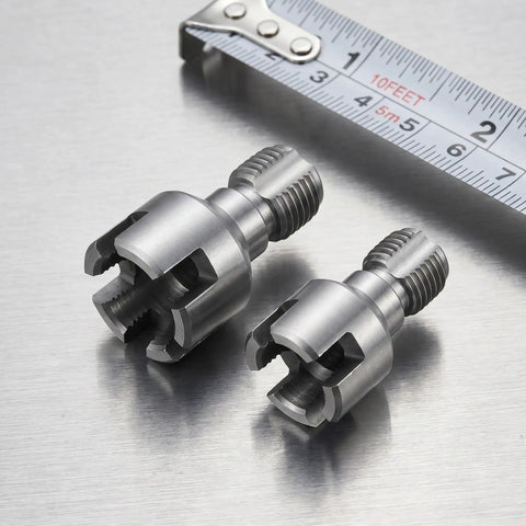 Dual-Function Pipe Threader For 1/2 Inch And 3/4 Inch Plastic Pipes, Portable 4-Piece Set For Internal And External Threading, Carbon Steel Construction, Ideal For Quick DIY Home Plumbing Repairs; two metal threader bits
