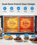 Built Different Dual Zone Food Dehydrator With 20 Spacious Trays And 1300 Watts showcases dual chambers for versatile drying.