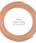 Three Eighth Inch Outer Diameter Copper Tubing Coil Fifty Foot Length 0.328 Inch Inner Diameter Pro Grade Refrigeration ACR Tube