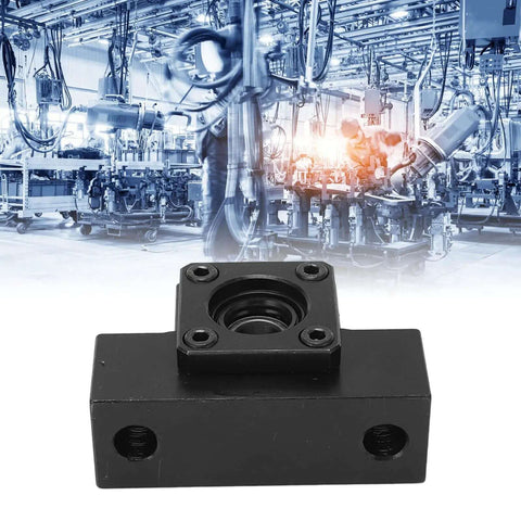 Premium Ball Screw End Support Kit With High Rigidity Bearing Blocks For SFU1604 1605 1610 Leadscrew Systems For Crazy Fast Machining And Reliable DIY CNC Performance, black carbon steel bearing block