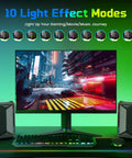 Beefy Desktop Computer Speakers For Music And Gaming, DC Powered 30W Peak, Bluetooth 5.3, RGB Lighting, shown on a desk setup