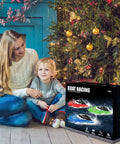 Box of 4 Pack Remote Control Boats for Kids and Adults under a Christmas tree, featuring fast high-speed RC boats for pools and lakes.