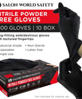 Black Nitrile Disposable Gloves 5 Mil Thick Large Textured Latex Free Food Safe 10 Boxes Of 100 Durable Grip