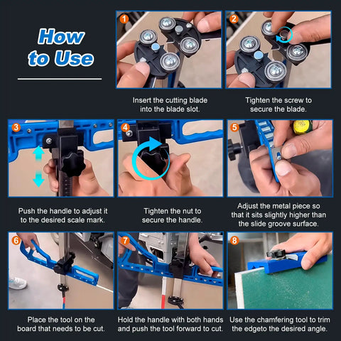 Foldable Drywall Cutter With Built In Scraper And Blades Pro Grade Adjustable Width From One To Sixty Centimeters Fits One Quarter To Five Eighths Inch Gypsum Boards Dual Scale Inches And Centimeters Edge Band And Gloves For Easy Renovations use guide