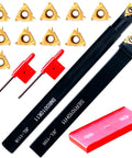 Lathe Turning Holders and Threading Tool Set With Half-Inch External SER1010H11 and Three-Eighths Inch Internal SNR0010K11 Shanks