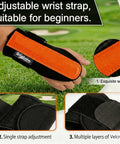 Golf Wrist Brace And Swing Trainer For Ambidextrous Use, Medical-Grade Splint Supports Post-Injury Recovery with adjustable strap.