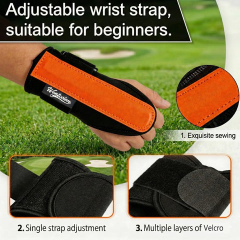 Golf Wrist Brace And Swing Trainer For Ambidextrous Use, Medical-Grade Splint Supports Post-Injury Recovery with adjustable strap.