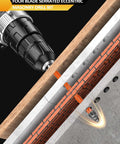 Masonry drill bit set with four-blade serrated eccentric bits, BGTEC, 10-pack, 3/16in–1/2in carbide bits
