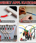 Image showing uses of Heat Shrink Tubing Kit With 46.2 Feet Red And Black Dual Color 3 To 1 Adhesive Lined Shrinkable Wire Wrap