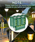 14430 LiFePO4 Rechargeable Battery 3.2V 500mAh Eight Pack displayed with solar garden lights